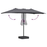 vidaXL Parasol de jardin Anthracite 385 x 209 x 244 cm Polyester