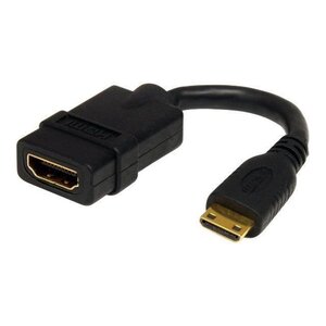 Startech.com adaptateur mini hdmi vers hdmi 12 7cm - convertisseur hdmi haute débit 4k - adaptateur hdmi 4k 30hz ultra hd - hdmi 1.4 - connecteurs plaqués or - mini hdmi uhd 4k - noir