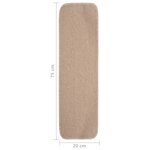 vidaXL Tapis escalier antidérapants 15 Pièces 75x20cm Beige Rectangulaire