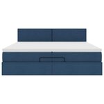 VidaXL Cadre de lit ottoman avec matelas bleu 200x200cm tissu