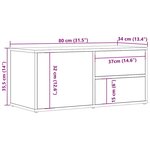 vidaXL Meuble TV vieux bois 80x34x35 5 cm bois d'ingénierie