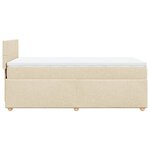 vidaXL Sommier à lattes de lit et matelas Crème 90x190 cm Tissu
