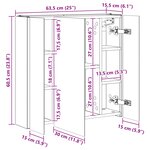 vidaXL Armoire Miroir de Salle de Bain Gris béton