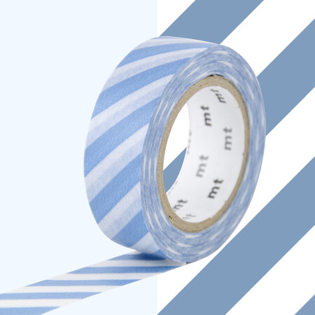 Masking Tape MT rayures bleu gris - stripe grayish sjy