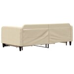 vidaXL Lit de jour avec gigogne et tiroirs crème 100x200 cm tissu