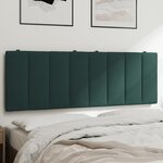 vidaXL Coussin de tête de lit vert foncé 140 cm velours