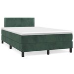 vidaXL Sommier à lattes de lit avec matelas LED vert foncé 120x190 cm