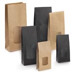 Sachet kraft noir à fenêtre 8 5 x 21 5 x 5 cm (lot de 100)