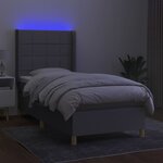 vidaXL Sommier à lattes de lit matelas LED Gris clair 80x200cm Tissu