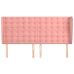 vidaXL Tête de lit avec oreilles Rose 203x23x118/128 cm Velours