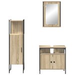vidaXL Ensemble de mobilier de salle de bain avec étagère 3 Pièces Marron