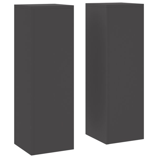 vidaXL Supports pour plantes 2 Pièces Noir 24 x 24 x 75 cm Acier