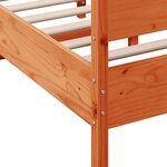 vidaXL Cadre de lit sans matelas cire marron 135x190cm bois pin massif