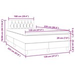 vidaXL Sommier à lattes de lit et matelas et LED gris foncé 120x220cm velours