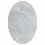 vidaXL Tapis de surface ovale HUARTE Gris 120 x 170 cm 100  Polyester