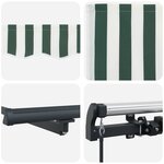 vidaXL Auvent Rétractable Vert et blanc 600 × 300 cm