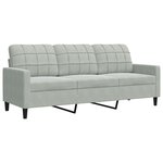 vidaXL Ensemble de canapés 3 Pièces avec coussins Gris clair Velours