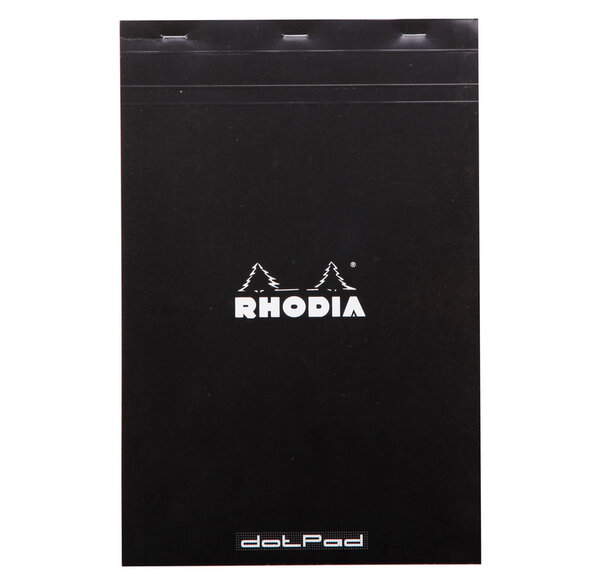 Bloc note dotPad BLACK N°18 21x29 7cm 80 Feuilles agrafées 80g matrice points 5mm RHODIA