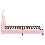 vidaXL Cadre de lit pour enfants avec tête de lit Rose 90 x 200 cm PU