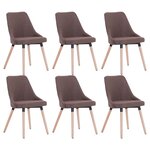 vidaXL Chaises à manger lot de 6 marron tissu