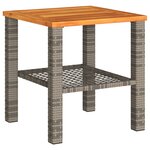 vidaXL Ensemble de bistro 3 Pièces et coussins gris résine tressée acacia
