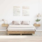 vidaXL Cadre de lit sans matelas chêne artisanal 140x200 cm