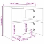 vidaXL Buffet chêne artisanal 70 x 41 x 75 cm Bois d'ingénierie