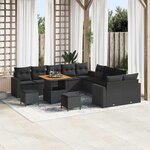 vidaXL Ensemble de canapé de jardin 13 Pièces Noir polyrotin