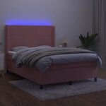 vidaXL Sommier à lattes de lit matelas et LED Rose 140x190 cm Velours