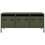 vidaXL Meuble TV vert olive 101 5x39x43 5 cm acier laminé à froid