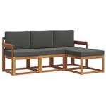 vidaXL Ensemble de canapés d'extérieur 4 pc Naturel et Anthracite