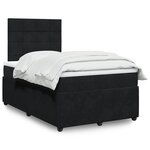 vidaXL Sommier à lattes de lit avec matelas Noir 120x200 cm Velours