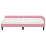 vidaXL Cadre de lit d'angle avec matelas Autre 2 Pièces Gris Velours