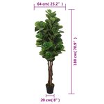 vidaXL Ficus lyrata artificiel 232 feuilles 180 cm vert
