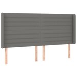 vidaXL Tête de lit avec oreilles Gris foncé 163x16x118/128 cm Tissu