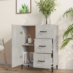 vidaXL Buffet gris béton 69 5x34x90 cm bois d'ingénierie