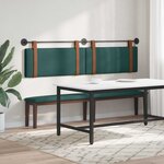 vidaXL Tête de lit suspendue Avec lumière LED Vert foncé PU antique