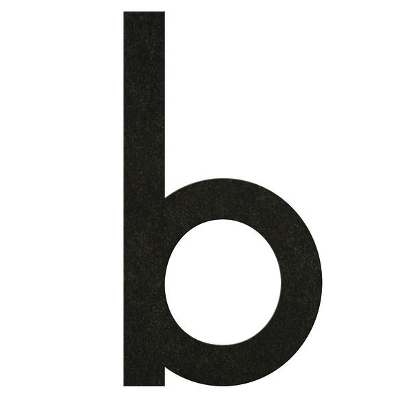 B Béton Noir - numéro adhésif pour boîtes aux lettres- Vinyle épais texturé hauteur 50 mm.