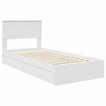 vidaXL Lit de Rangement Blanc 90 x 190 cm Bois d'ingénierie