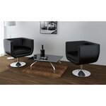 vidaXL Chaise de bar lot de 2 cuir artificiel noir