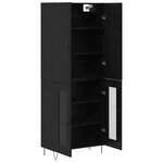 vidaXL Haut Armoire 2 Pièces Chêne noir Bois d'ingénierie et verre