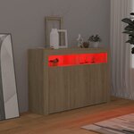 vidaXL Buffet avec lumières LED chêne sonoma 115 5x30x75 cm