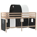 vidaXL Lit mezzanine enfants et tunnel blanc/noir 90x190 cm pin massif