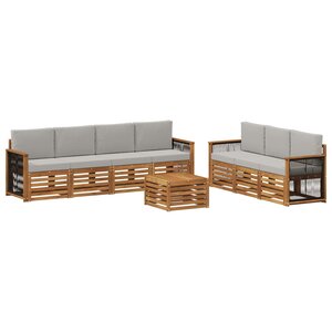 vidaXL Ensembles de canapés avec coussin 8 Pièces Bois d'Acacia Massif