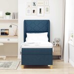 vidaXL Lit à ressorts avec matelas gris foncé 90x190 cm Bleu