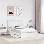 vidaXL Lit de Rangement Blanc 120 x 190 cm Bois d'ingénierie