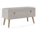 vidaXL Banc avec compartiment de rangement 80 cm Gris Velours