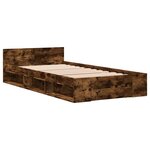 vidaXL Cadre de lit avec tiroir sans matelas chêne fumé 90x200 cm