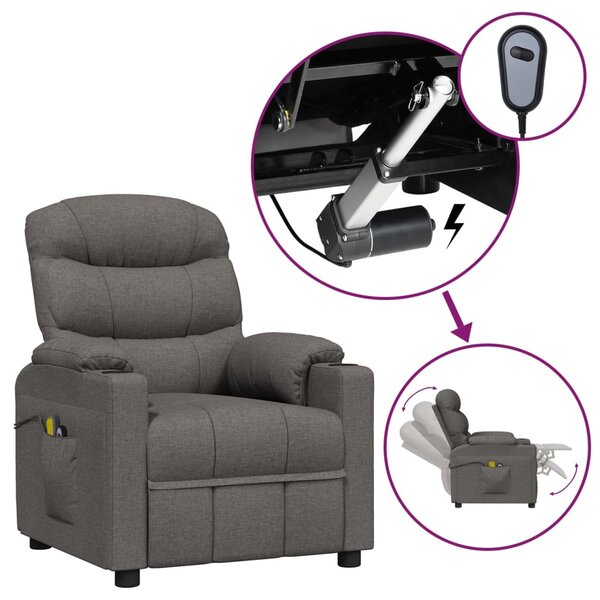 vidaXL Fauteuil électrique de massage Gris foncé Tissu