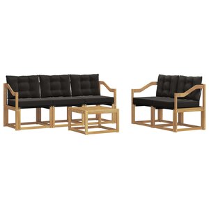 vidaXL Ensemble de canapés d'extérieur 6 pc Blanc et noir